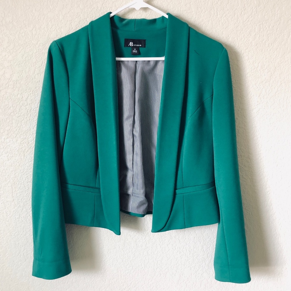 Green AB Studio Crop Blazer